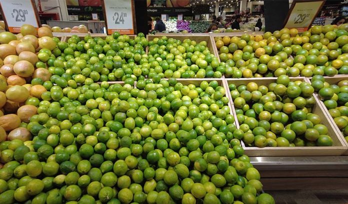 Limes in a Mexican supermarket
