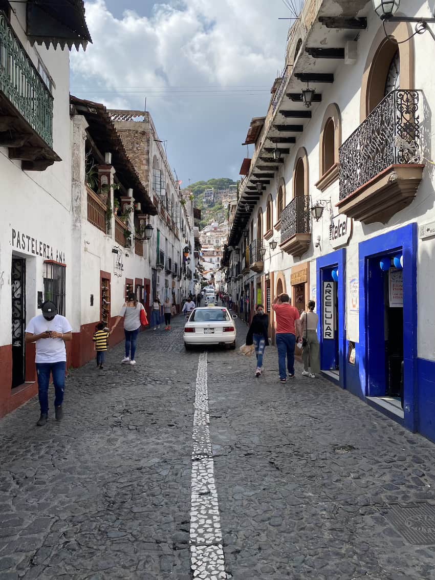 Taxco's iconic white Volkswagen taxi's are some of the few vehicles able to cope with the steep hills of the city.
