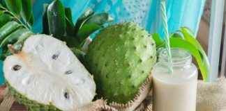 guanabana fruit and milk