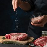 Salting a steak