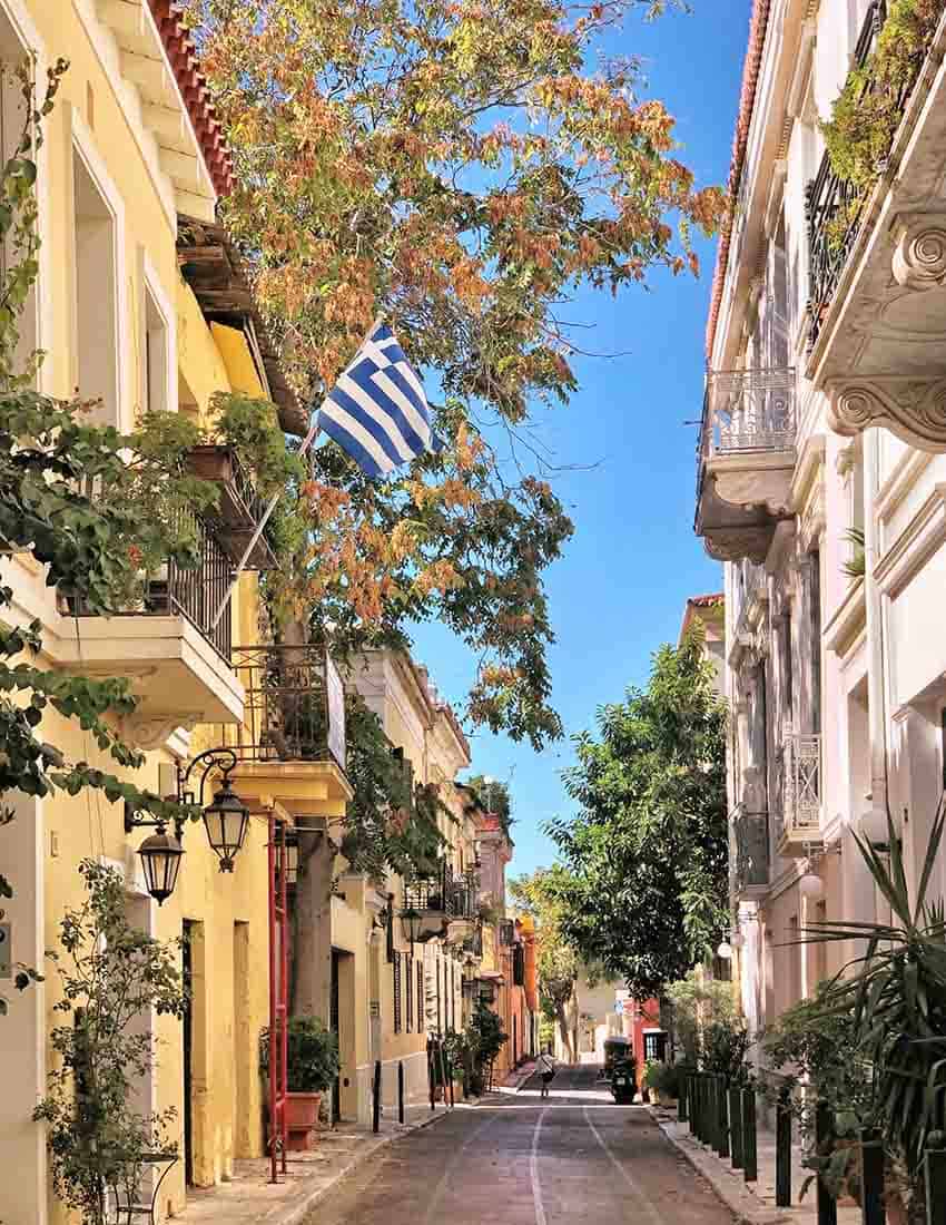 City street in Athens, Greece