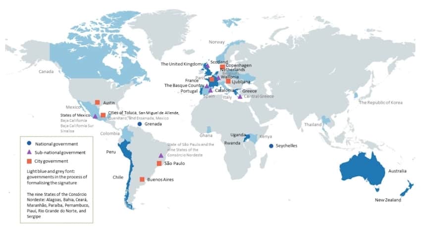 New Plastics Economy Global Commitment map