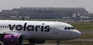 Volaris plane in Mexico City