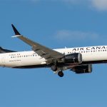 Air Canada plane in flight