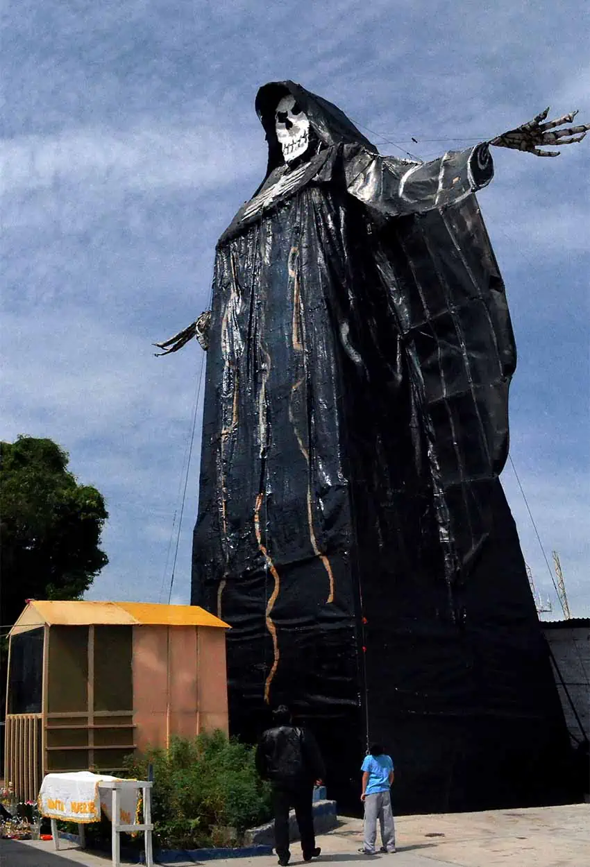 gigantic image of Santa Muerte