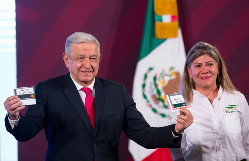 Mexico's President Lopez Obrador and Well-Being Minister Rocio Mejia
