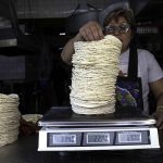 Tortilla vendor in Mexico City