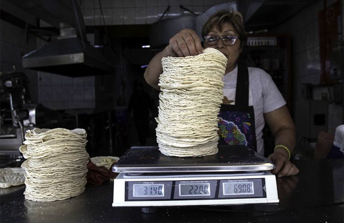 Tortilla vendor in Mexico City