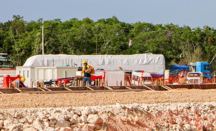Tren maya construction in Cancun