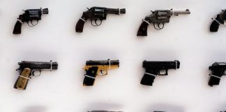 Firearms on display