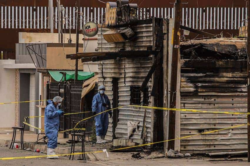 Police investigate a burned our bar