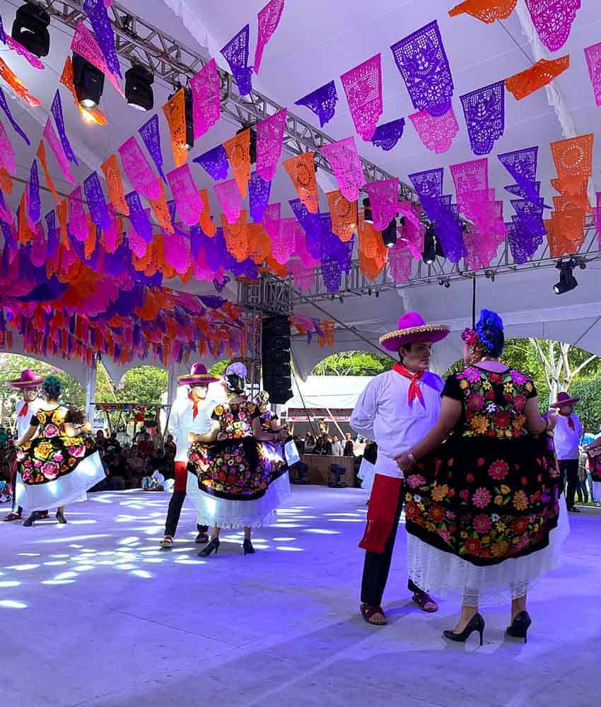 Dancers at the 2023 Guelaguetza in Oaxaca