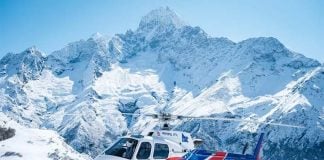 helicopter on mountain