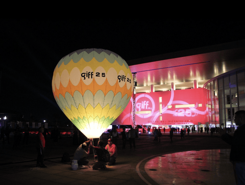 a hot air baloon at a film festival