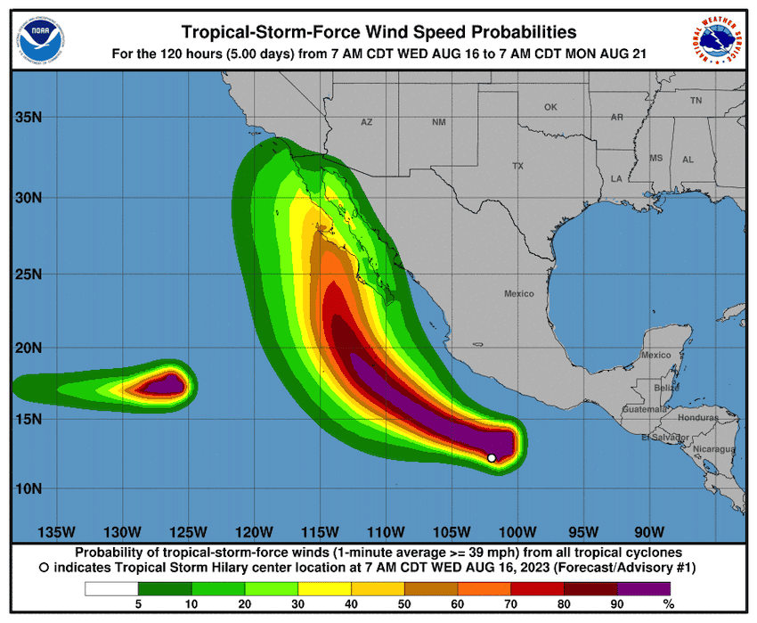 NHC Hilary forecast