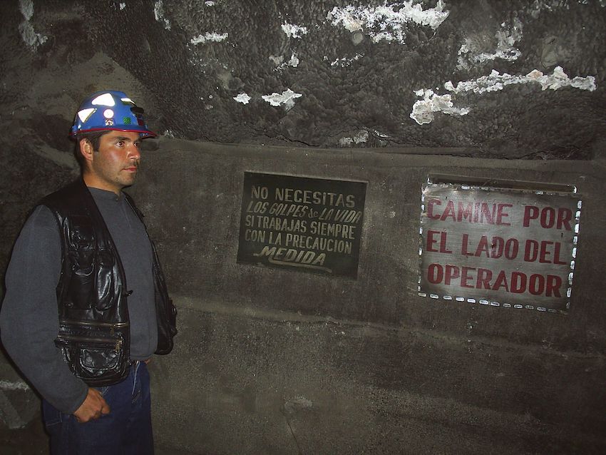 Minero en la mina San Martín