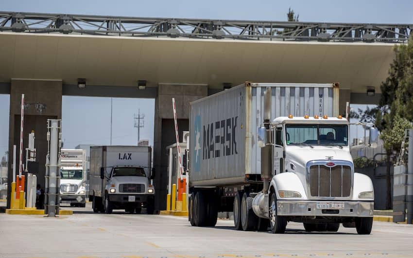 Trucks at the US border