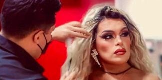 Wendy Guevara doing make-up