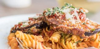 Eggplant parmesan pasta