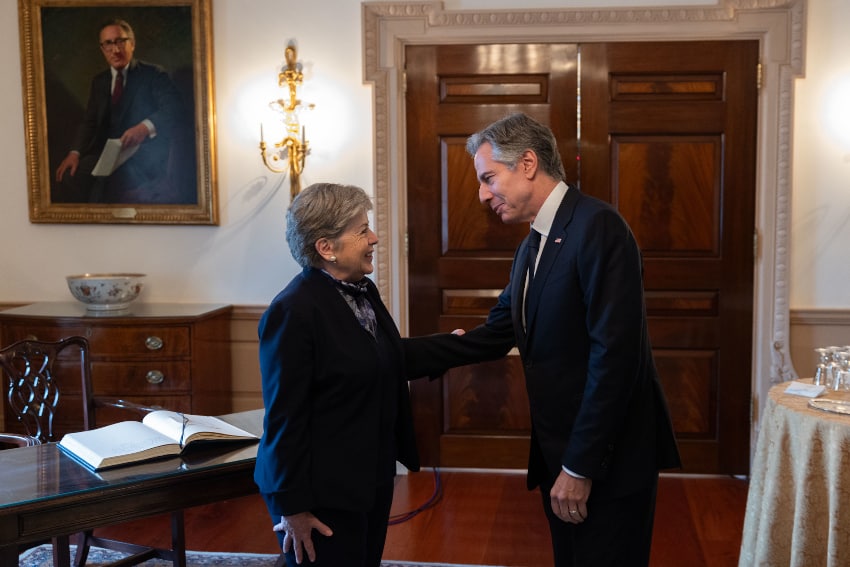 Alicia Bárcena and Antony Blinken