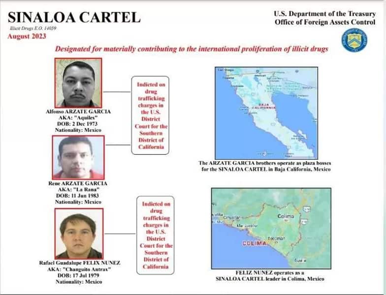 US Treasury sanctions extra Sinaloa Cartel members - Restaurantes Mexicanos
