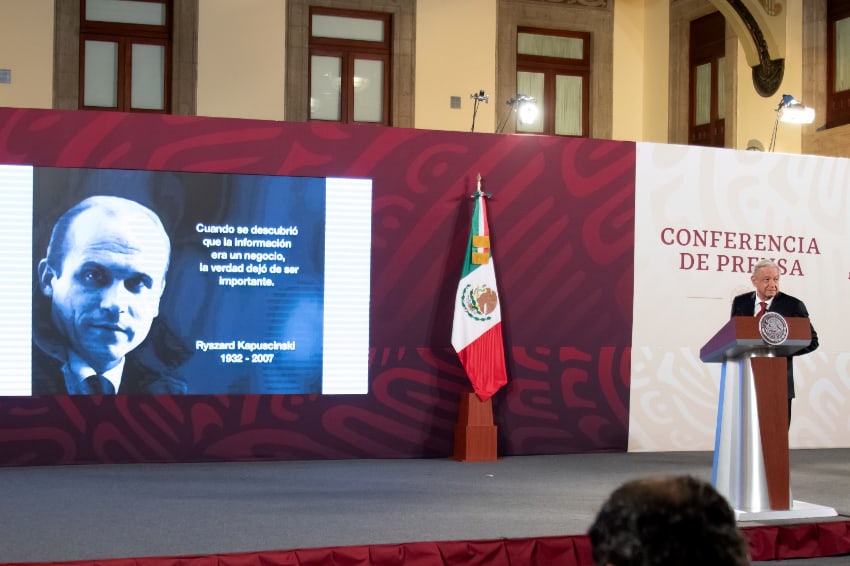 AMLO at the morning press conference on Wednesday