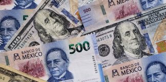 Mexican pesos and US dollars