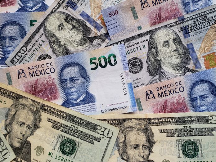 Mexican pesos and US dollars