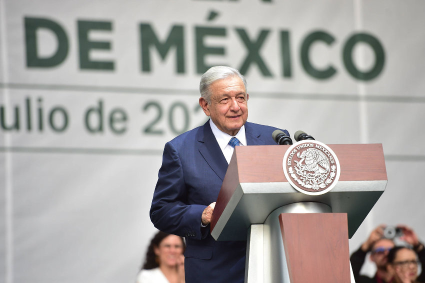 AMLO at event celebrating his election