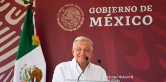 AMLO at the opening of El Cuchillo