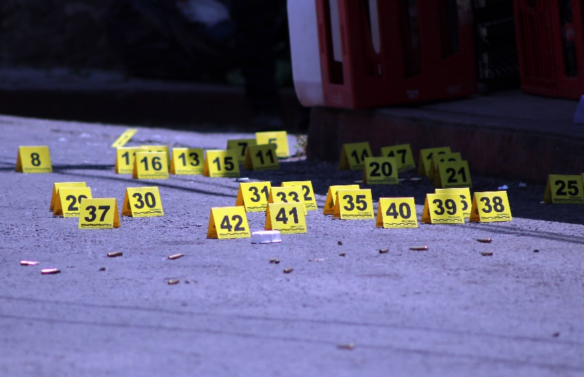 Bullet casings at a crime scene