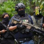 Members of the CJNG during a training exercise