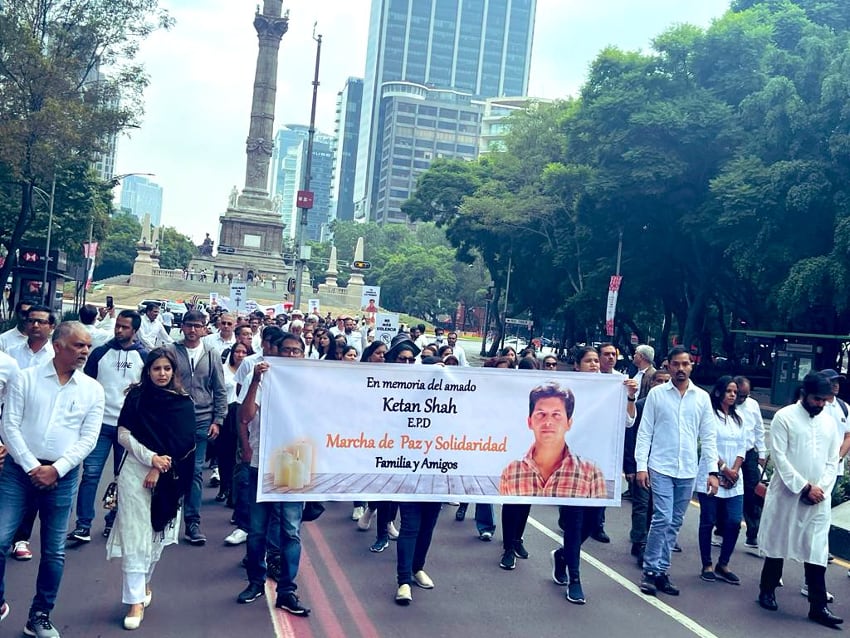 Ketan Shah peace march in Mexico City