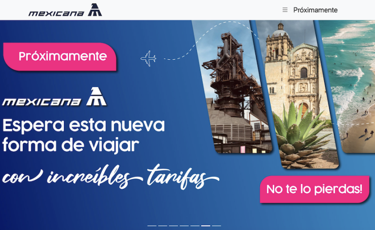 Mexicana airline unveils website and first routes