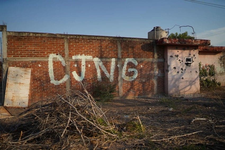 Graffiti with letters CJNG
