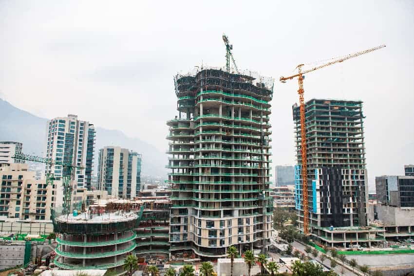 Buildings under construction