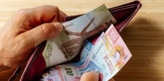 Wallet with Mexican pesos