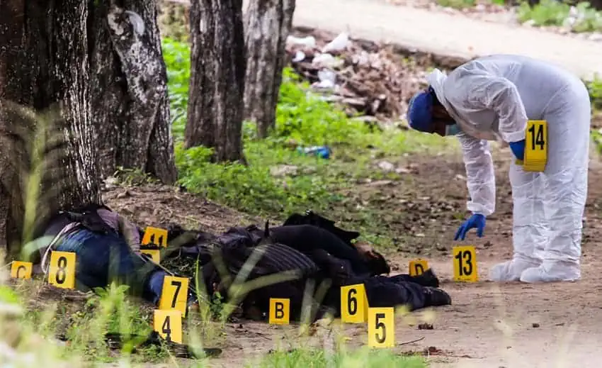 Crime scene investigators in Guerrero