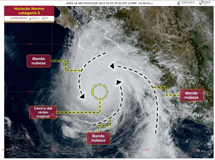 Hurricane Norma downgraded to Category 3 on path to Baja