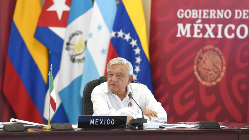 Presidente López Obrador en la cumbre de Palenque