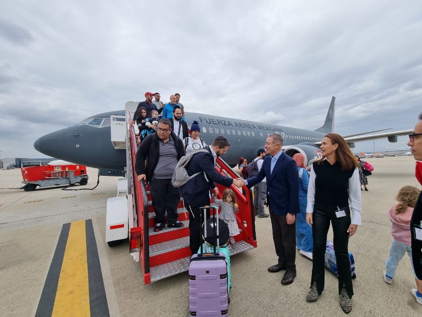 Arrival of Mexican citizens from Israel in Madrid