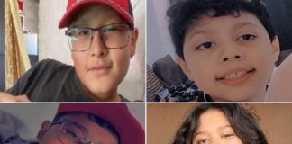 Four photos, each showing a different child's face