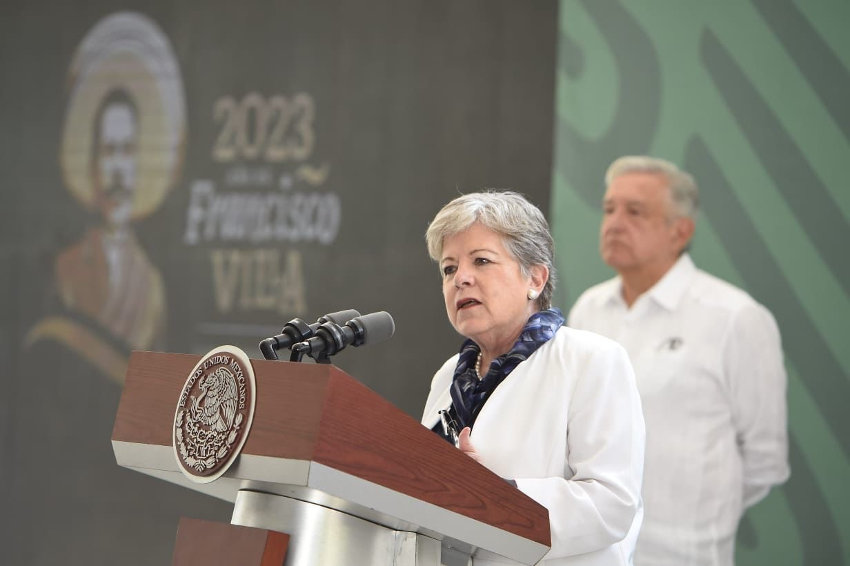 Alicia Bárcena at press conference