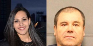Side by side photos of Mariel Colón and Joaquín "El Chapo" Guzmán