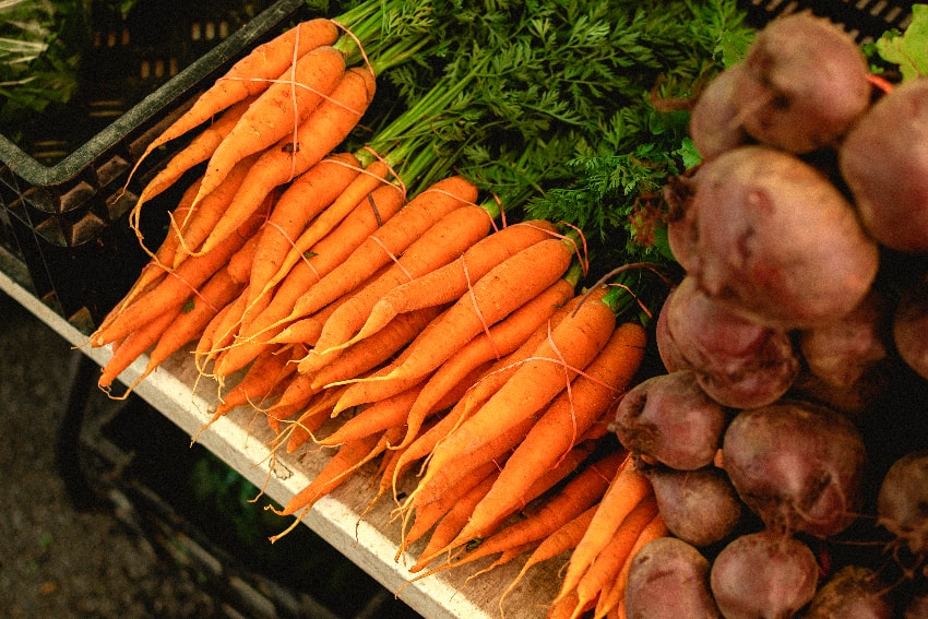 Carrots at a market