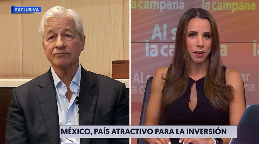 Retratos paralelos de Jamie Dimon y la periodista Susana Sáenz