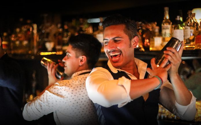 Barmen shake cocktails in Hanky Panky