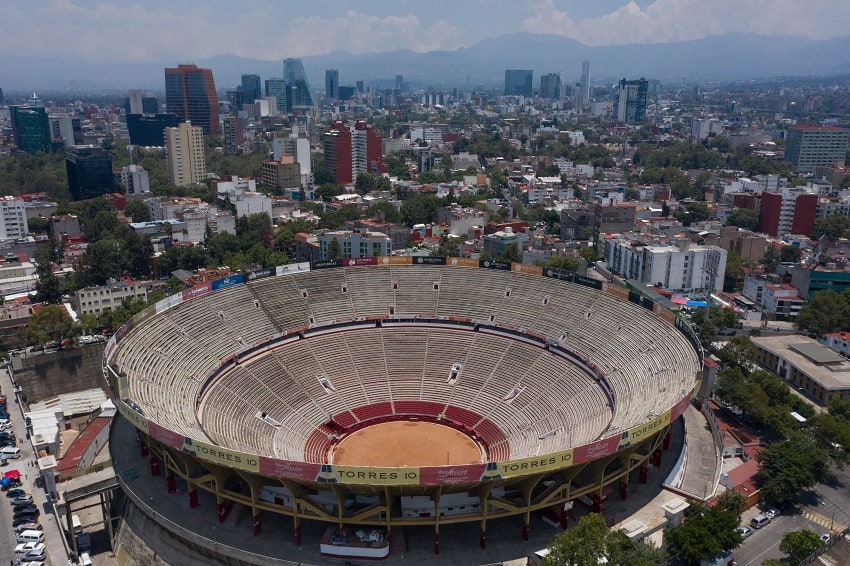 Overhead view of the Plaza de Toros in Mexico City