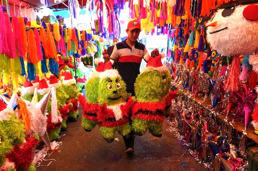 Piñatas for sale at Mexico City market