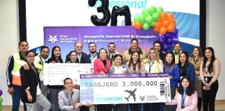 The 3 millionth passenger arrives at the Guanajuato International Airport